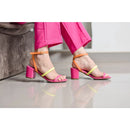 Women's Flat Sandal Buckle Block Heel Comfortable Clog Heels Round Toe Colorful Strap Trend