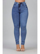 Calça Jeans Feminina Skinny Cintura Alta Modela Bumbum REF 098 linha premium