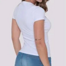 Blusa Básica com Decote Princesa Branca