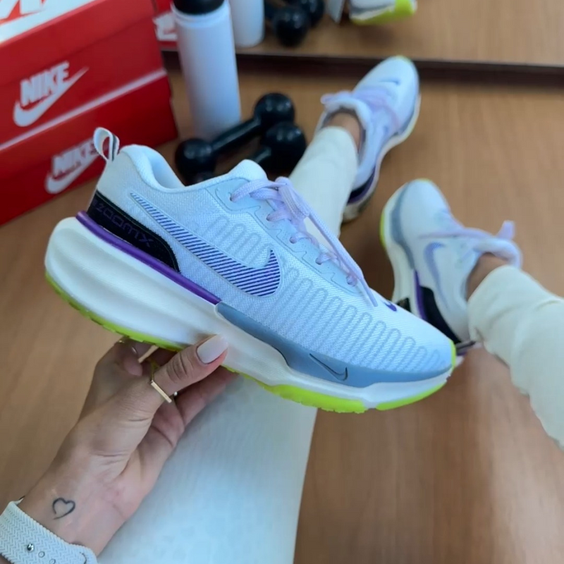 Tênis Invincible Run 3 Feminino  Branco-Roxo