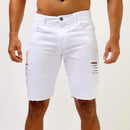 Bermuda Rasgada Branca Masculina Casual