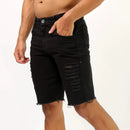 Bermuda Rasgada Masculina Preta Casual