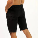 Bermuda Rasgada Masculina Preta Casual