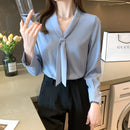 Blusa Feminina Chiffon com Laço