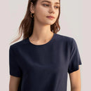 Blusa de Seda de Manga Curta