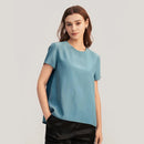Blusa de Seda de Manga Curta