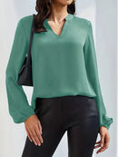 Blusa Manga Longa Gola em V