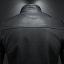 Jaqueta de couro com gola alta masculina, jaqueta casual de couro slim versão coreana