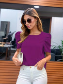 Blusa Franzida Gola Redonda