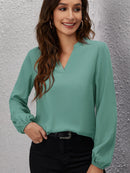 Blusa Manga Longa Gola em V