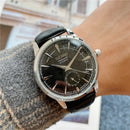 Novo negócio de luxo seiko relógio masculino quartzo moda casual pulseira de couro
