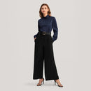 Blusa Seda Retrô Gola Alta