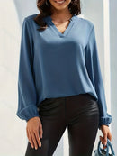 Blusa Manga Longa Gola em V