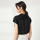 Blusa de Seda Manga Curta com Botões