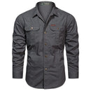 Camisa Cargo de Algodão Vintage