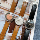 Novo negócio de luxo seiko relógio masculino quartzo moda casual pulseira de couro