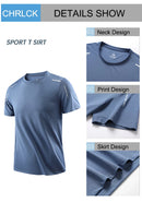 CHRLCK Camisetas Masculinas Esportiva Secagem Rápida, Respiráveis, Com Elasticidade Macia