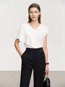 Blusa Chiffon Raglan Elegante Branca