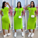 women's viscolycra midi dress with pocket trend summer