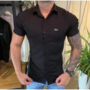 Men's Short Sleeve Beach Social Slim Hawaiian Cheap Shirt, Fabric and Viscose