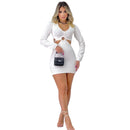Hoop dress with long sleeves and neckline gringa modinha 2023