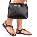 Kit Sandália Feminina + Bolsa Caramelo, Preto, Verde, Vermelho, Rosa