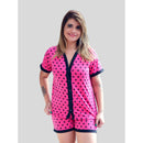 Pijama Baby Doll Amamentação Americano Cirurgico com botoes luxo Malha blogueirinha