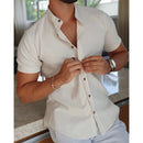 Camisa Social Masculina Gola Padre Linho 100% Algodão Qualidade Lavize Dress Reveillon