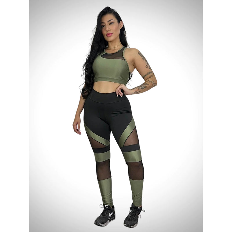 Tulle Detail Legging Set + Padded Top 10577/10657