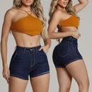 Short jeans feminino cós cintura alta possui Elastano LAYCRA  empina bumbum