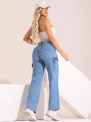 Calça Wide Leg Feminina Cargo Pantalona – 100% Algodão Cintura Alta Levanta Bumbum