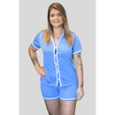 Pijama Baby Doll Amamentação Americano Cirurgico com botoes luxo Malha blogueirinha