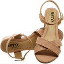 Women's thick heel sandal low heel sandal