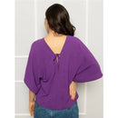 Women's blouse with solid batwing sleeves, good quality dune fabric. (Code 11)