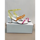 Women's Flat Sandal Buckle Block Heel Comfortable Clog Heels Round Toe Colorful Strap Trend