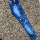 Men's ripped skinny jeans with zipper - lycra