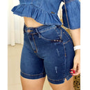 Bermuda Jeans Feminino Meia Coxa 34 ao 48 com Costura Levanta o Bumbum