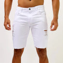 Bermuda Rasgada Branca Masculina Casual