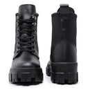 Falcucci Women's Nude Combat Boots Blogueira Tratorada Militar Short Cano