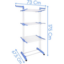 Varal Torre 3 Andares Inox Retrátil Compacto