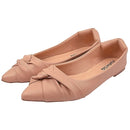 Sapatilha Feminina Bico Fino Bege Laço Cruzado Promoção