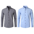 Kit 02 Camisa Social Versátil Anti-Odor Anti-Amassado - Slim Fit