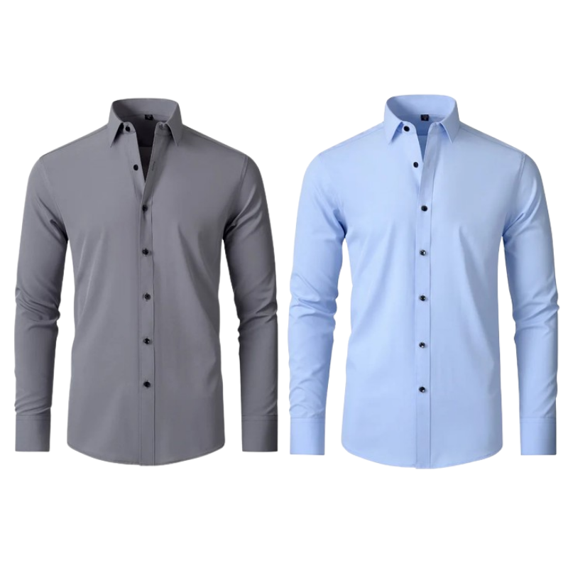 Kit 02 Camisa Social Versátil Anti-Odor Anti-Amassado - Slim Fit