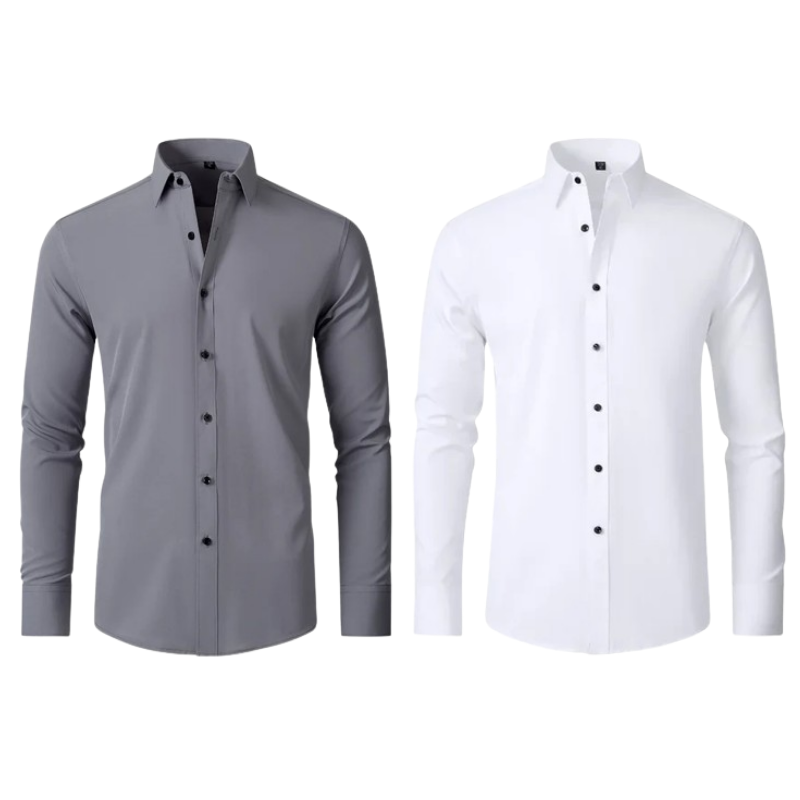 Kit 02 Camisa Social Versátil Anti-Odor Anti-Amassado - Slim Fit