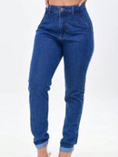 Calça jeans basica Mom Feminina