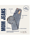 Calça jeans basica Mom Feminina