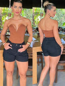 short jeans cargo// cintura alta // nova moda 2025
