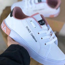 Dolce Gabbana Women's Casual White Rose Sneakers Immediate Shipping