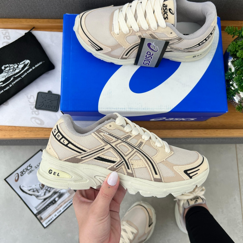 Tênis Asics Gel 1130 – Linha Premium Bege-Preto