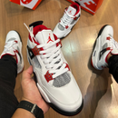 Bota Jordan 4 Branco Vermelho – Estilo Exclusividade e Conforto